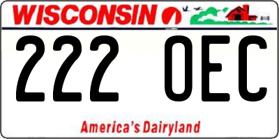 WI license plate 222OEC