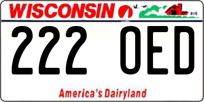 WI license plate 222OED