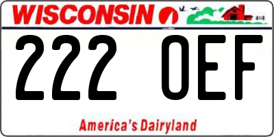 WI license plate 222OEF