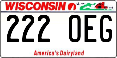WI license plate 222OEG
