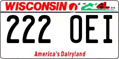 WI license plate 222OEI