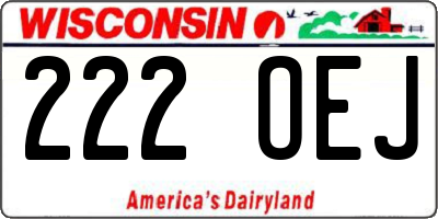 WI license plate 222OEJ