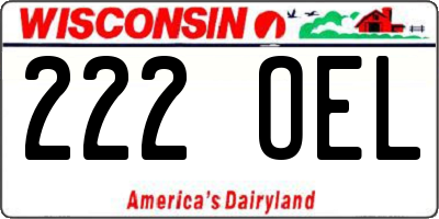 WI license plate 222OEL