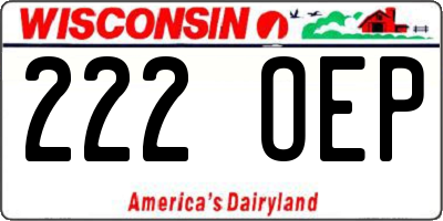 WI license plate 222OEP