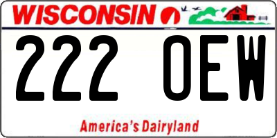 WI license plate 222OEW