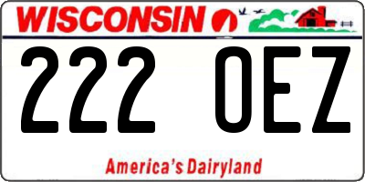 WI license plate 222OEZ