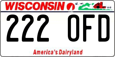 WI license plate 222OFD