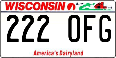 WI license plate 222OFG