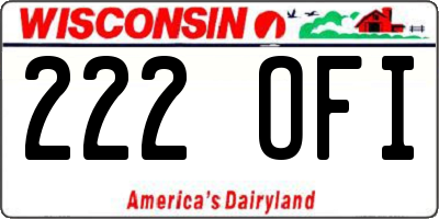 WI license plate 222OFI