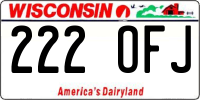 WI license plate 222OFJ
