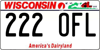 WI license plate 222OFL