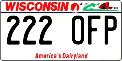 WI license plate 222OFP