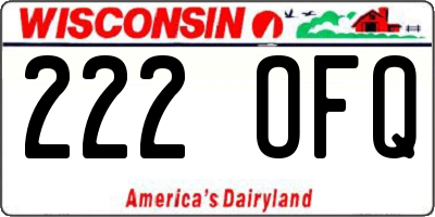 WI license plate 222OFQ