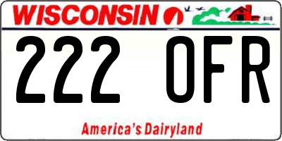 WI license plate 222OFR