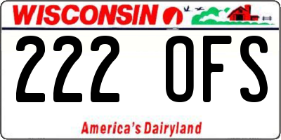 WI license plate 222OFS