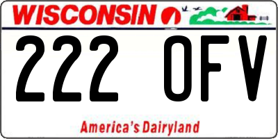 WI license plate 222OFV