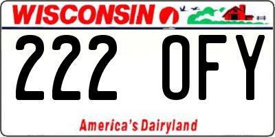 WI license plate 222OFY