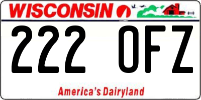 WI license plate 222OFZ
