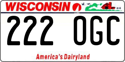 WI license plate 222OGC