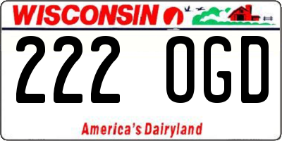 WI license plate 222OGD