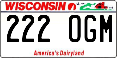 WI license plate 222OGM