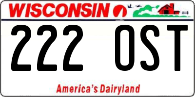 WI license plate 222OST