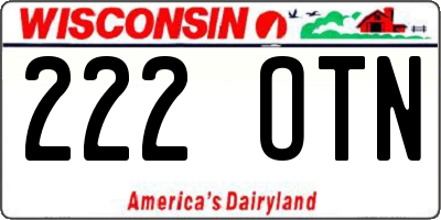 WI license plate 222OTN