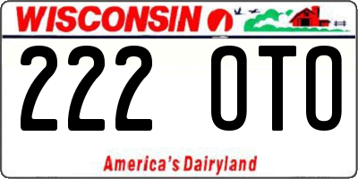 WI license plate 222OTO