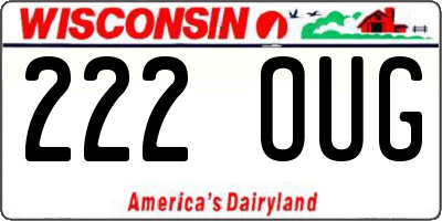 WI license plate 222OUG