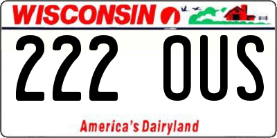 WI license plate 222OUS