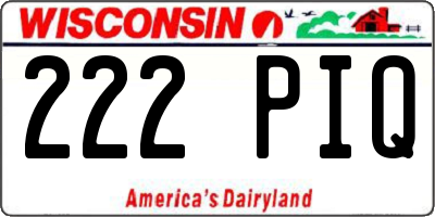 WI license plate 222PIQ