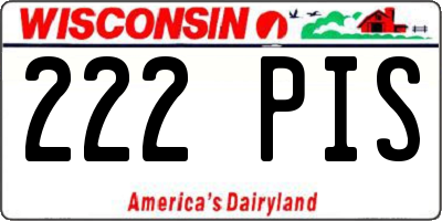 WI license plate 222PIS
