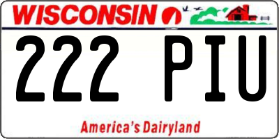 WI license plate 222PIU