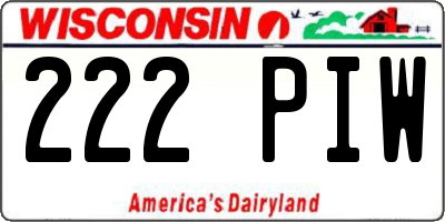 WI license plate 222PIW