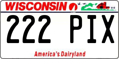 WI license plate 222PIX