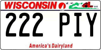 WI license plate 222PIY