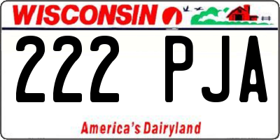 WI license plate 222PJA