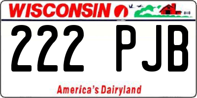 WI license plate 222PJB