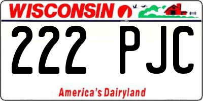 WI license plate 222PJC