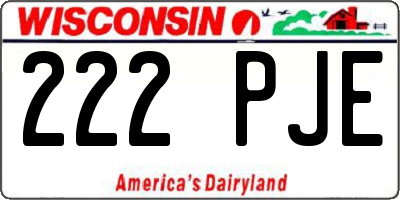 WI license plate 222PJE