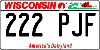 WI license plate 222PJF