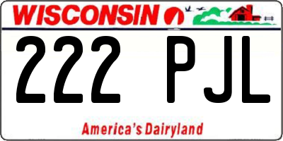 WI license plate 222PJL