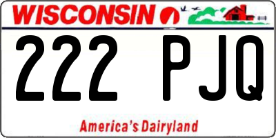 WI license plate 222PJQ