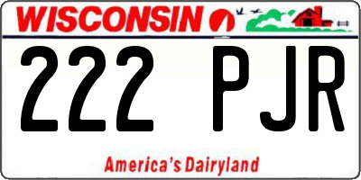 WI license plate 222PJR