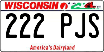 WI license plate 222PJS