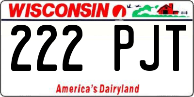 WI license plate 222PJT