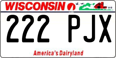 WI license plate 222PJX