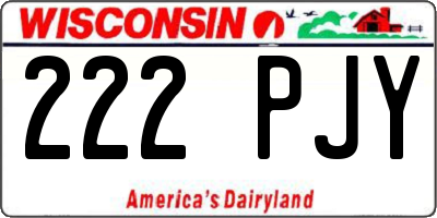 WI license plate 222PJY