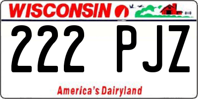 WI license plate 222PJZ
