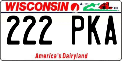 WI license plate 222PKA